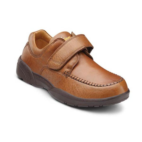 Dr. Comfort Men's Scott Casual w/Velcro Shoes - Chestnut