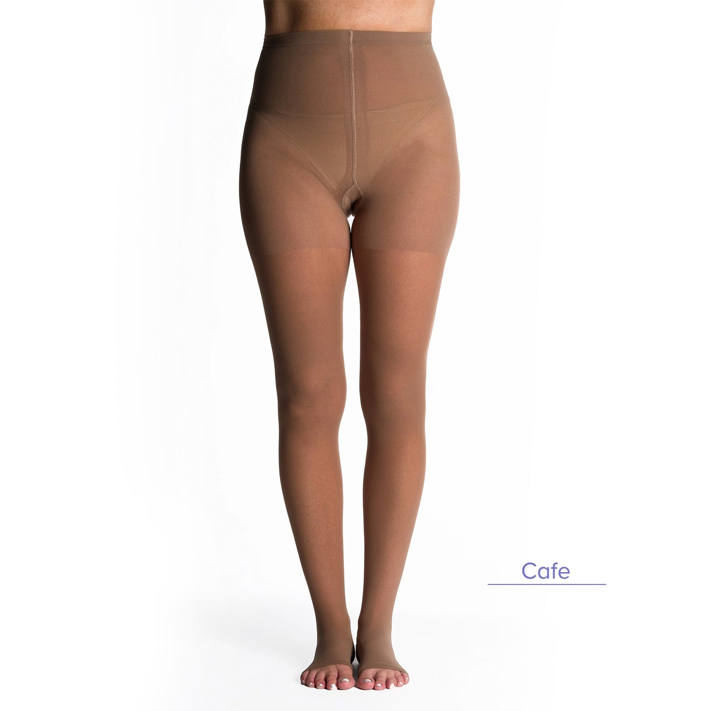 Sigvaris Style 782 Women's Sheer Open Toe Pantyhose 20-30 mmHg Cafe