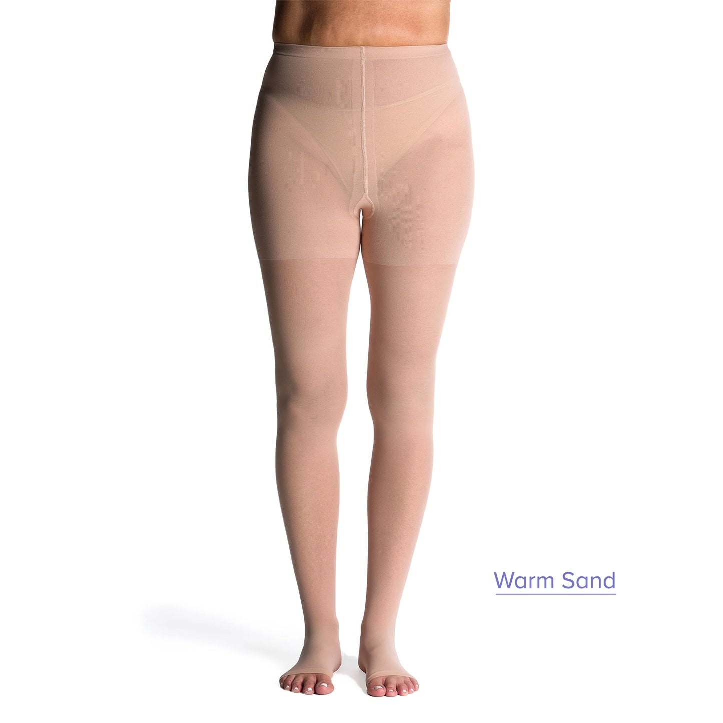 Sigvaris Style 782 Women's Sheer Open Toe Pantyhose 20-30 mmHg Warm Sand