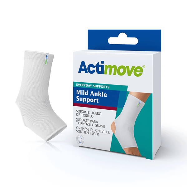 Actimove Mild Ankle Support- Hero showing product on the left and packaging on the right