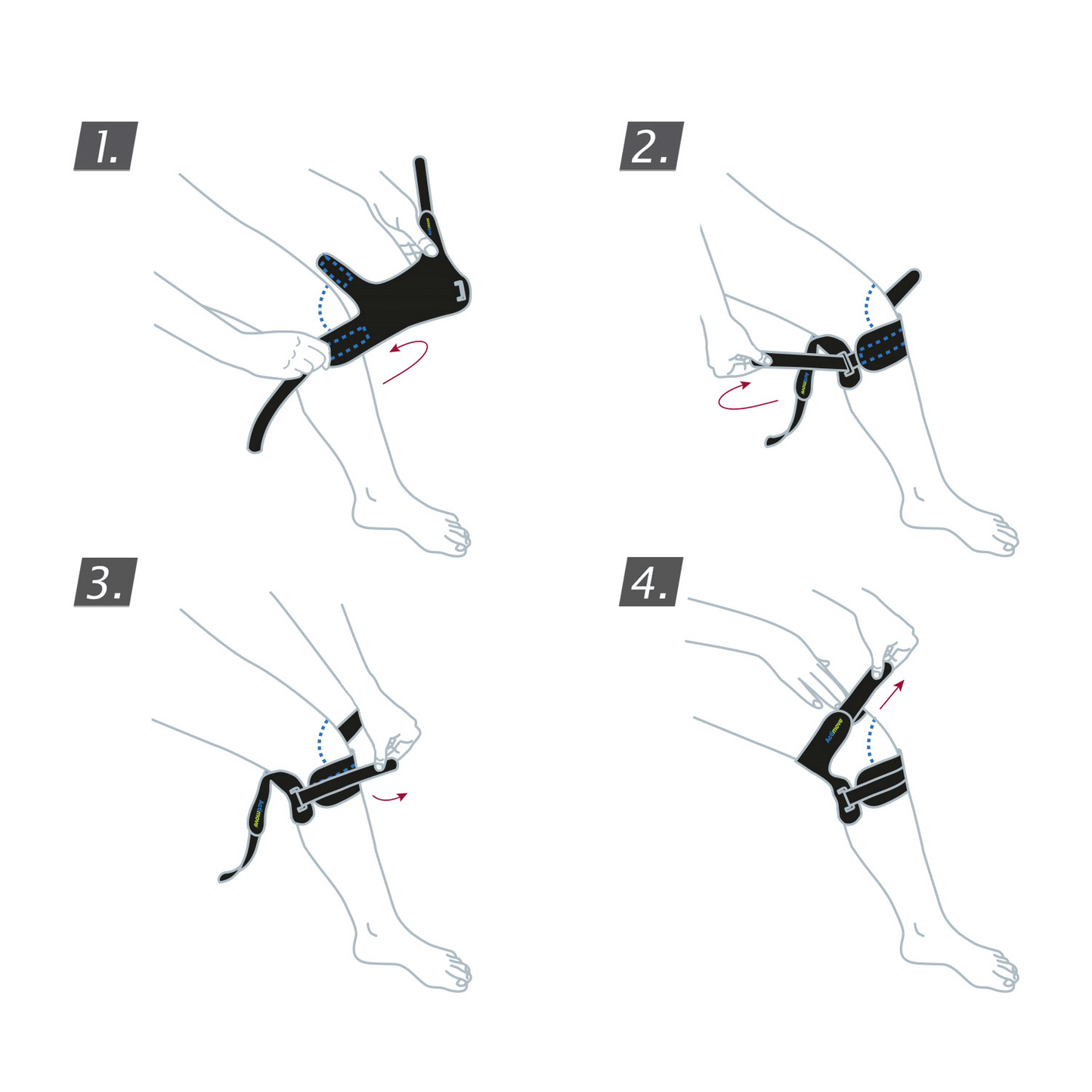 Actimove Sport Dual Knee Strap Adjustable: Application instructions