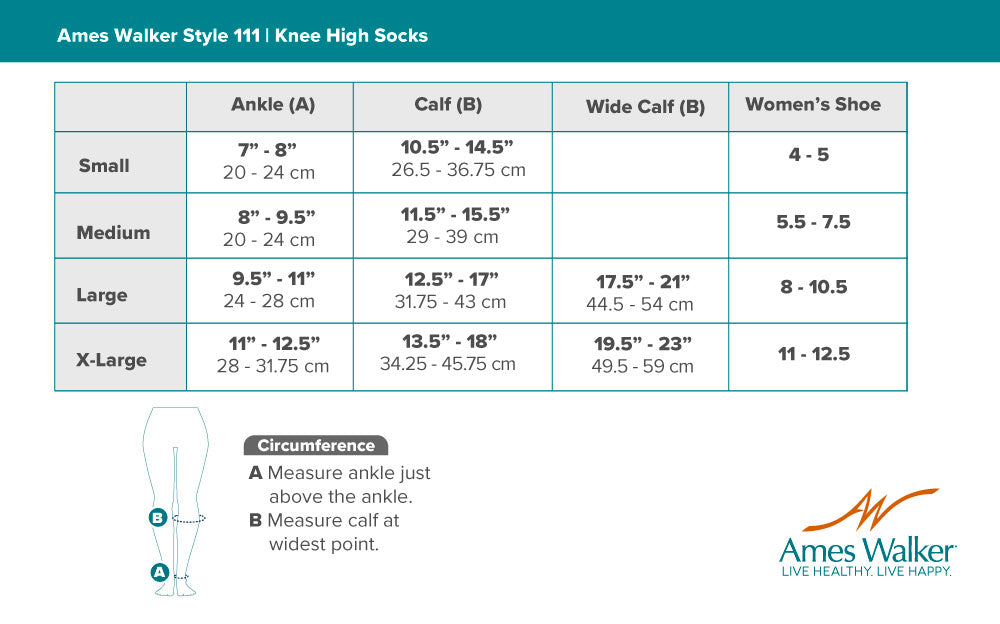 AW 111 Cotton Knee High Trouser Socks 20-30 mmHg