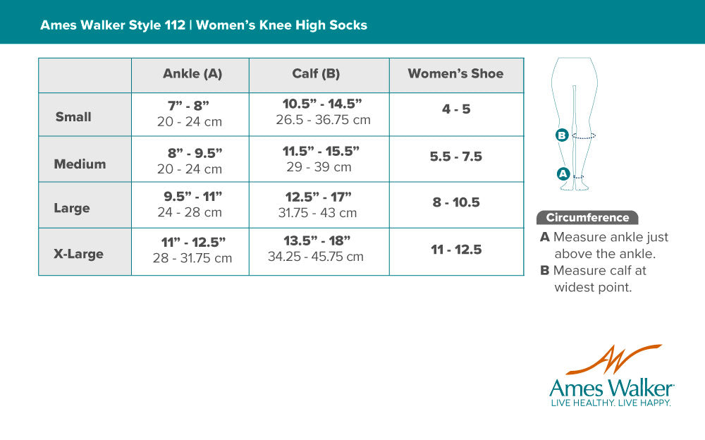 AW 112 Women's Microfiber Knee High Socks 15-20 mmHg