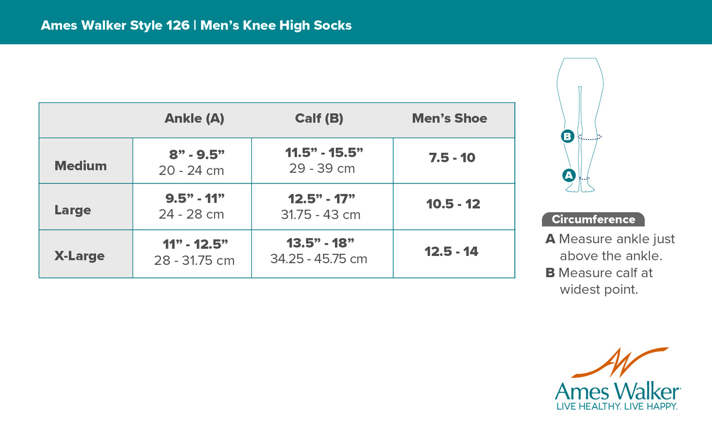 AW 126 Men's Microfiber Knee High Dress Socks 30-40 mmHg