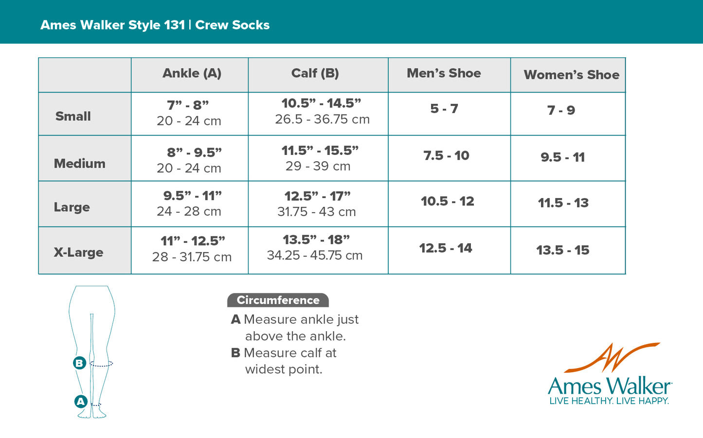 AW 131 Coolmax Crew Socks 8-15 mmHg (3 Pack)