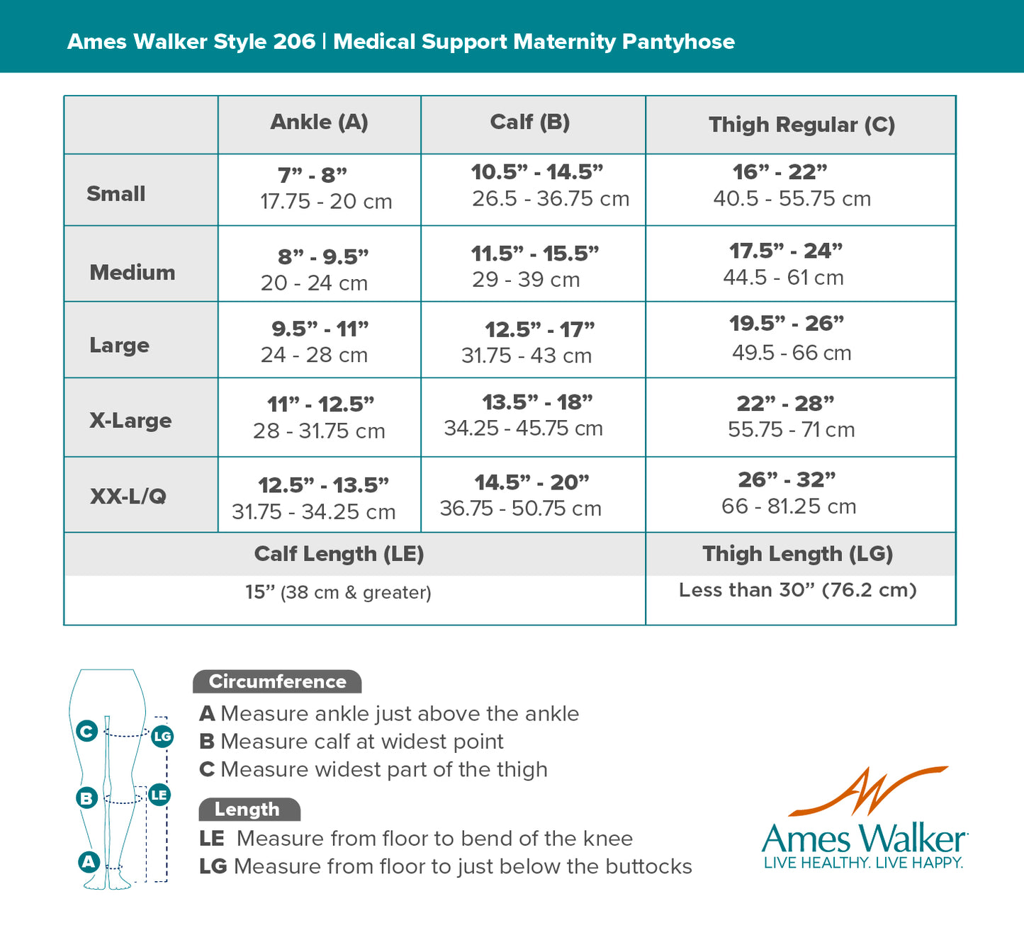 AW 206 Medical Support Maternity Pantyhose 20-30 mmHg