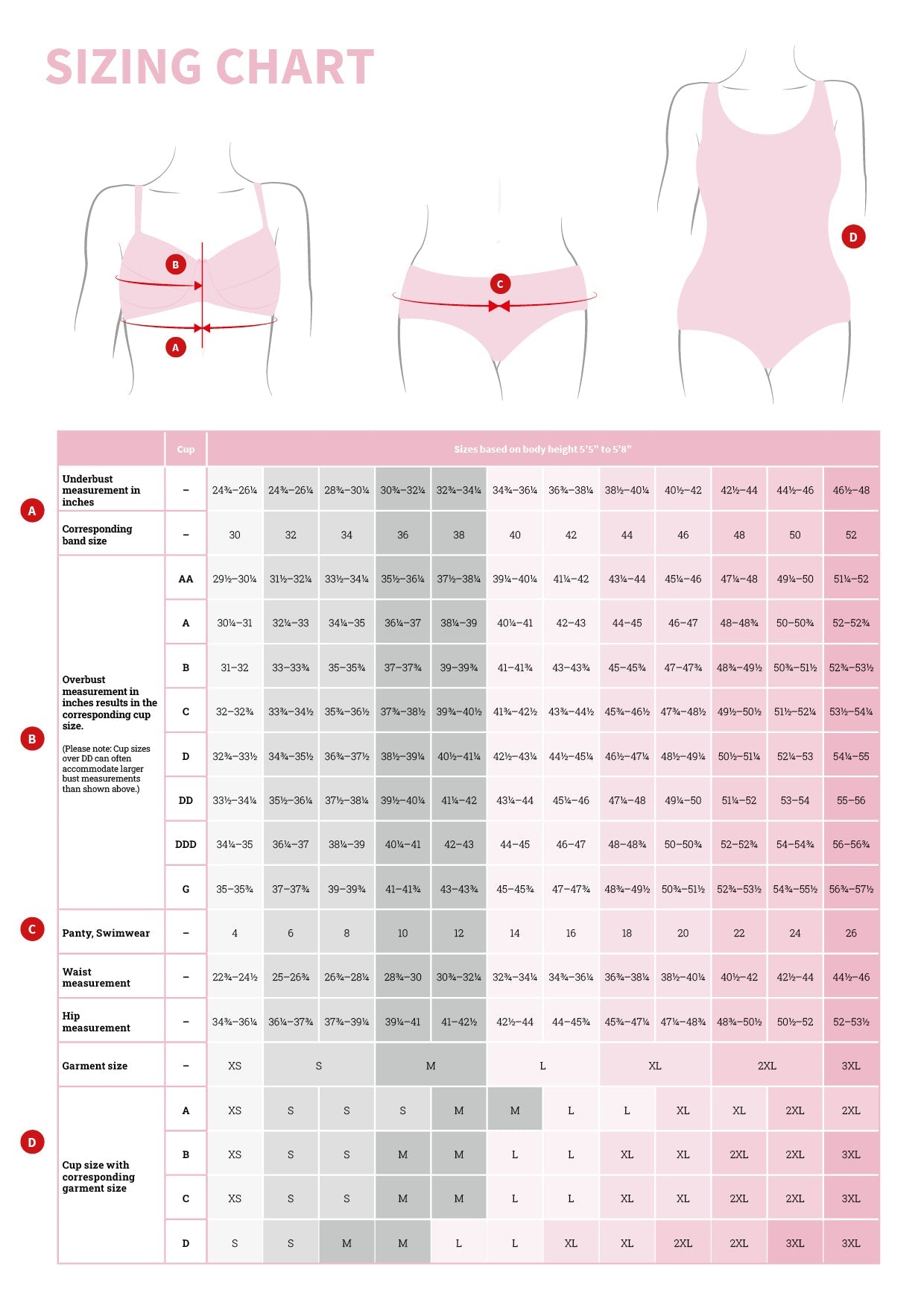 amoena ester compression bra size chart