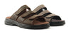 Group picture of two Hatcher sandals side-by-side from angled side view.