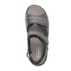 Black Hudson Sandal for Men with hook and loop straps, top view
