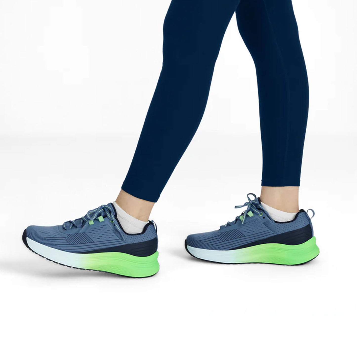 Orthofeet Women's Relay Running Shoe Blue Green Lifestyle Image