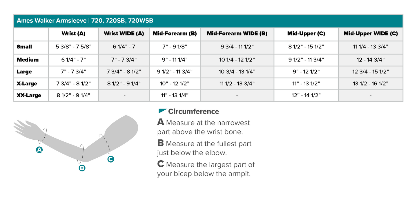 AW Style 720SB Lymphedema Armsleeve w/Silicone Band - 20-30 mmHg