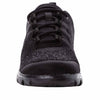 Front full-on view of Propet Women's TravelActiv sneakers in Black
