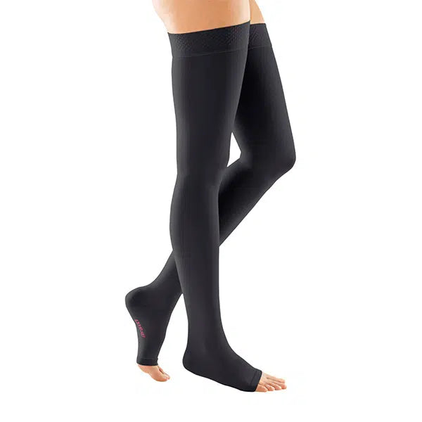 Medi Forte Open Toe Thigh Highs w/Dot Band 30-40 mmHg