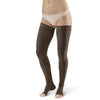 AW Style 292OT Luxury Opaque Open Toe Thigh Highs w/Dot Sil Band - 20-30 mmHg - Black