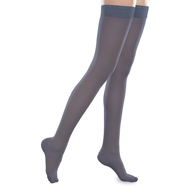 Therafirm EASE Sheer Closed Toe Thigh Highs w/Silicone Band - 15-20 mmHg - Navy