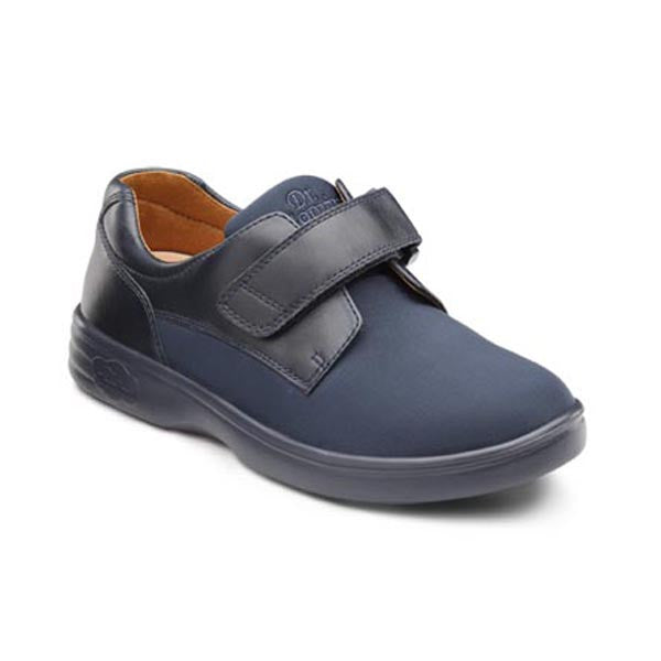 Dr. Comfort Women's Annie Stretch w/ Leather Trim Shoes - Blue