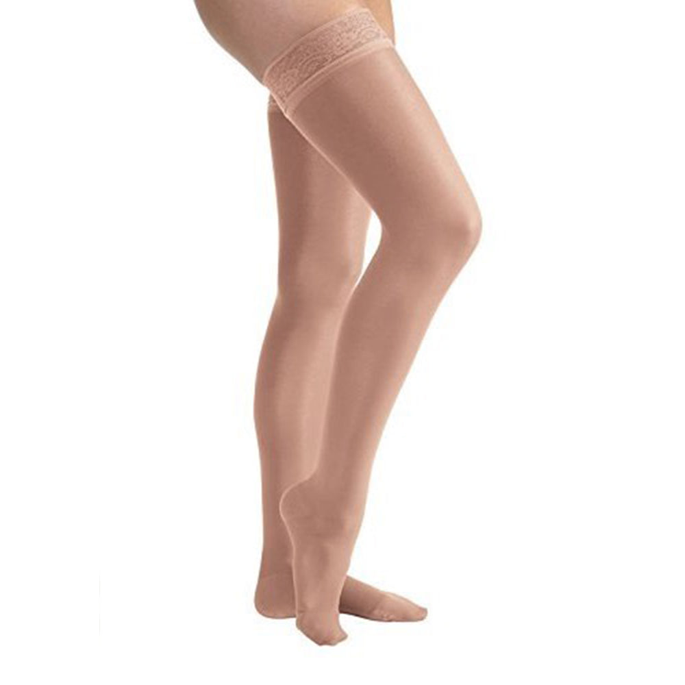 Jobst UltraSheer Closed Toe Thigh Highs w/ Lace Band Suntan