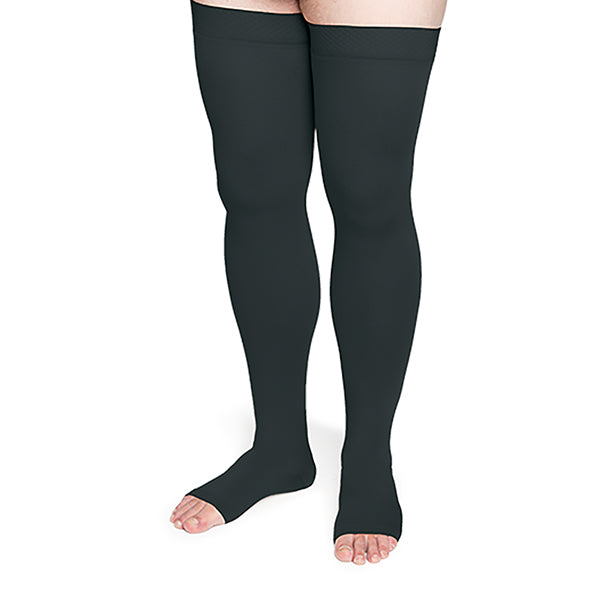 Sigvaris Secure 554 Unisex Open Toe Thigh Highs w/Silicone Band - 40-50 mmHg