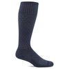SockWell Men's Shadow Box Knee High Socks - 15-20 mmHg Denim