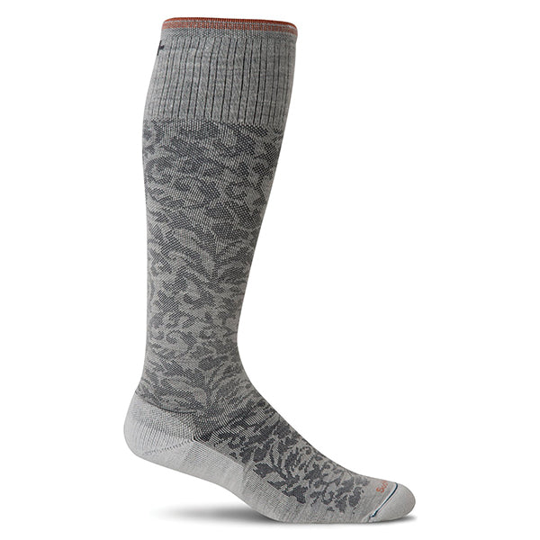 SockWell Women's Damask Knee High Socks - 15-20 mmHg Oyster