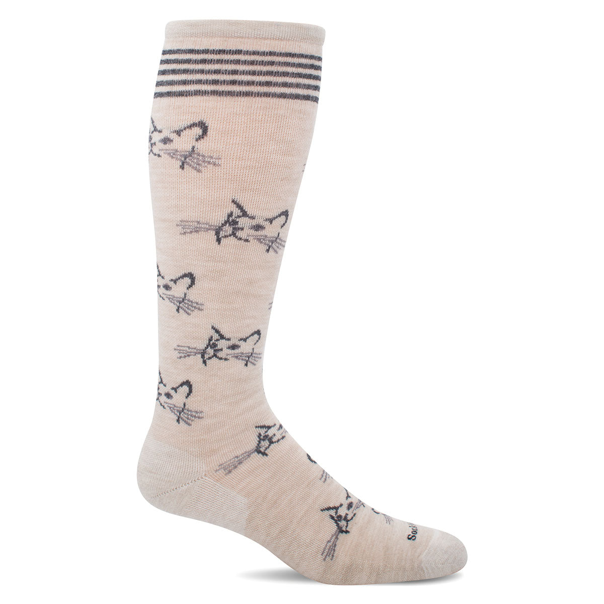 SockWell Women's Feline Fancy Socks 15-20 mmHg Barley