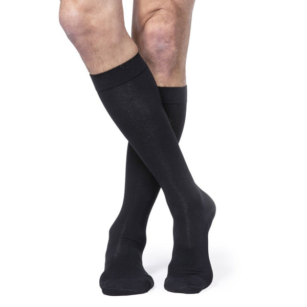Sigvaris Essential 233 Cotton Men's Closed Toe Knee Highs w/Grip Top - 30-40 mmHg