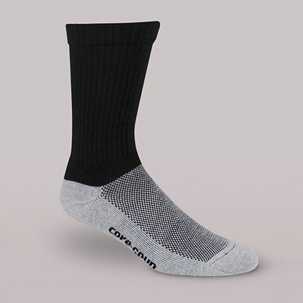 4 Pairs White Cotton Crew Socks - Reinforced Grey Bottom, Mid-Calf, Sizes 9-13, Made In Peru