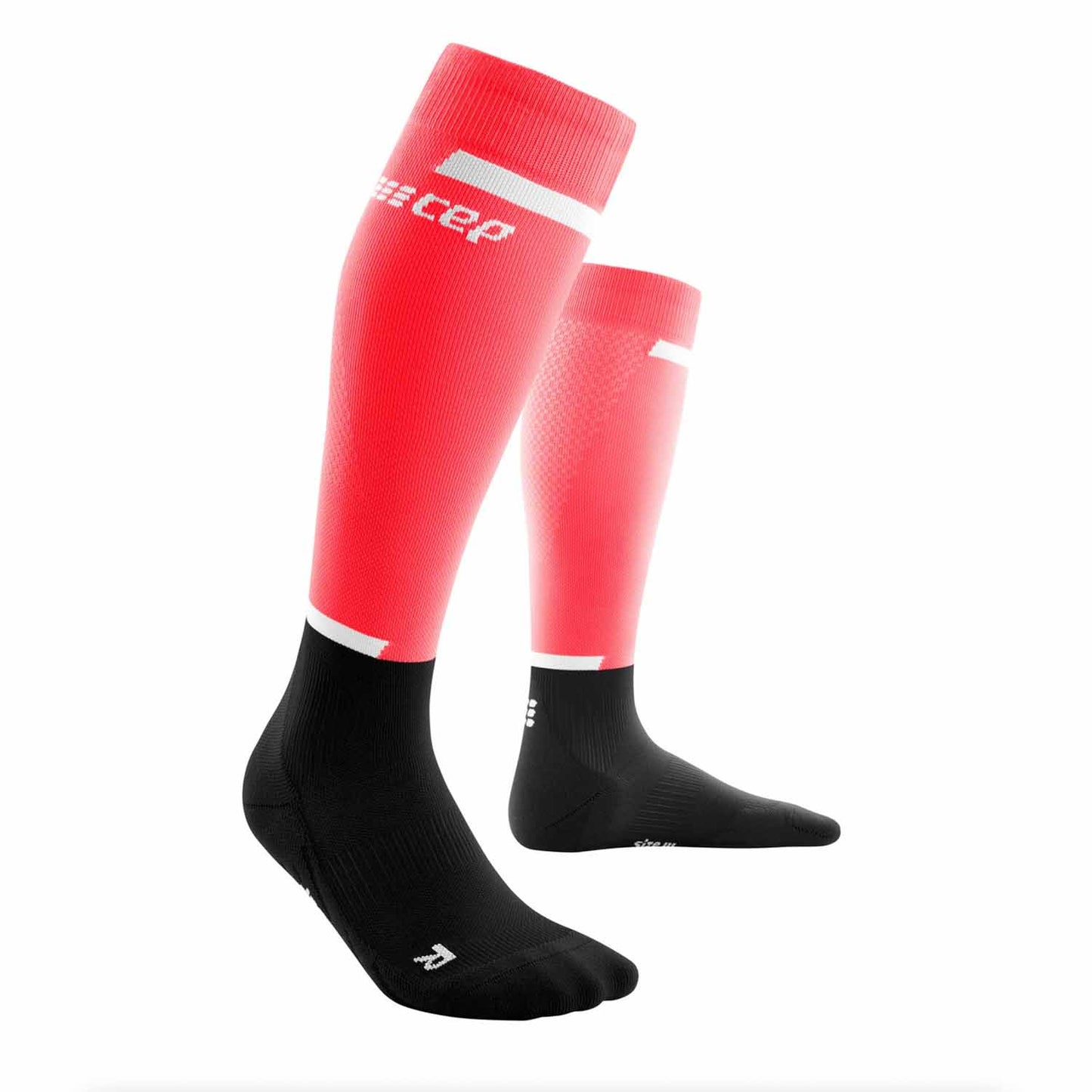 CEP Women's The Run Mid Cut Compression Socks 4.0 Pink Black