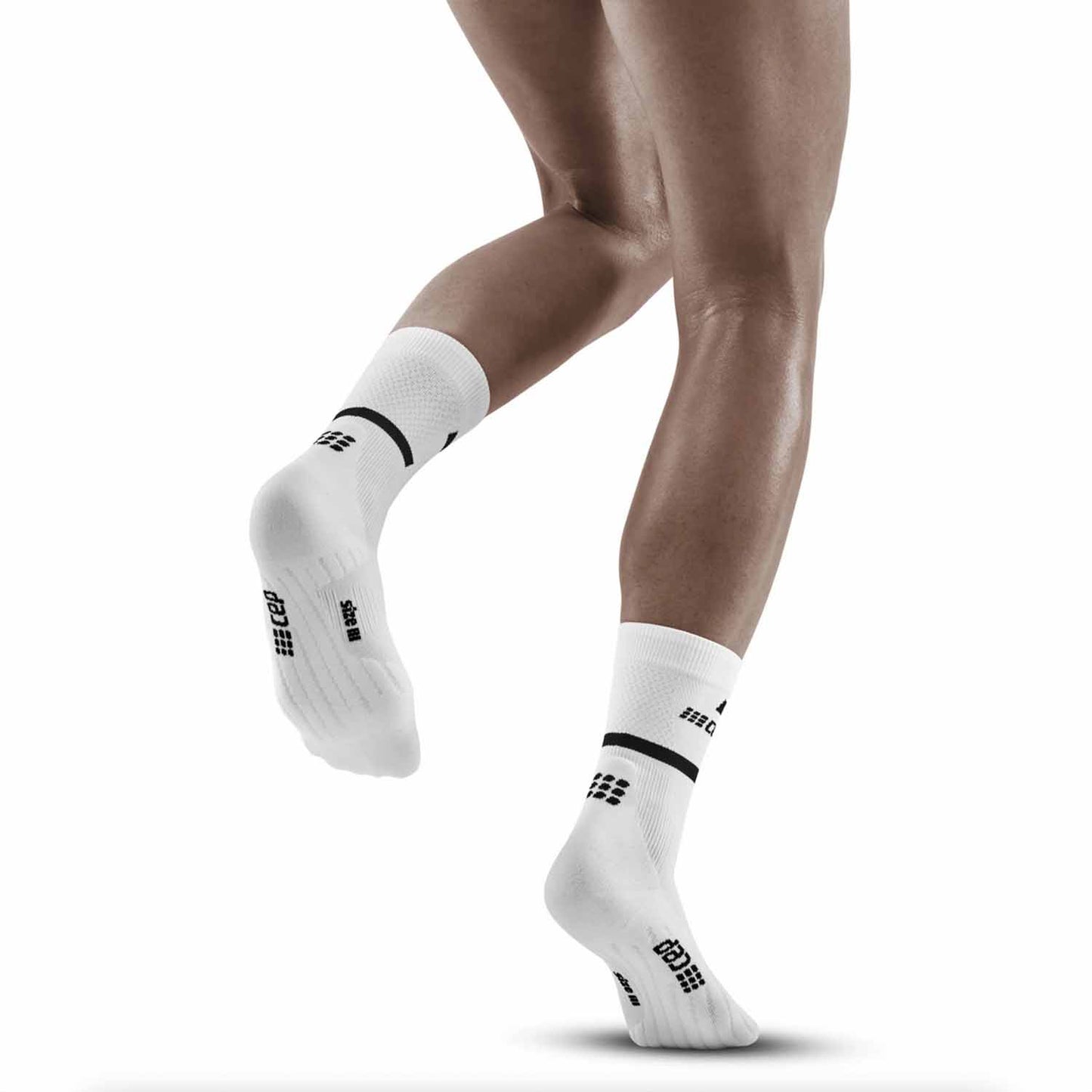 CEP Women's The Run Mid Cut Compression Socks 4.0 White
