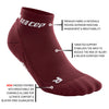 CEP Men's The Run Low Cut Compression Socks 4.0 Dark Red