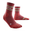 CEP Men's Hiking 80s Mid Cut Compression Socks Berry/Sand