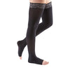 Medi Comfort Open Toe Thigh Highs w/ Lace Band - 20-30 mmHg - Ebony