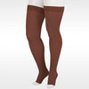 Juzo 2001 Soft Open Toe Thigh Highs w/Silicone Band Border Chocolate