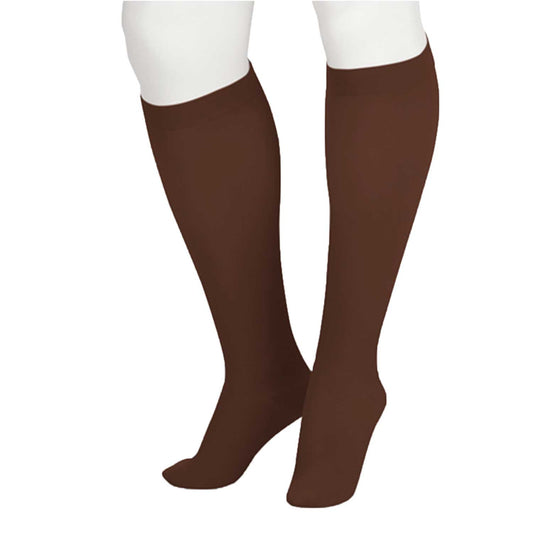 Juzo 2001 Soft Knee Highs 20-30 mmHg - Juzo 2001 Soft Closed Toe Knee Highs Chocolate