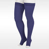 Juzo 2001 Soft Open Toe Thigh Highs w/Silicone Band Border Navy