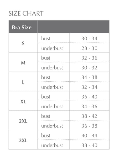 ABC 520 Mastectomy Bra Active Recovery Size Chart