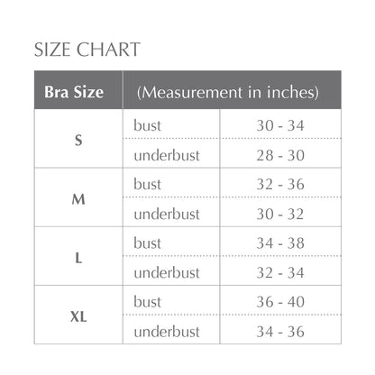 ABC 521 Mastectomy Bra Active Sport Size Chart
