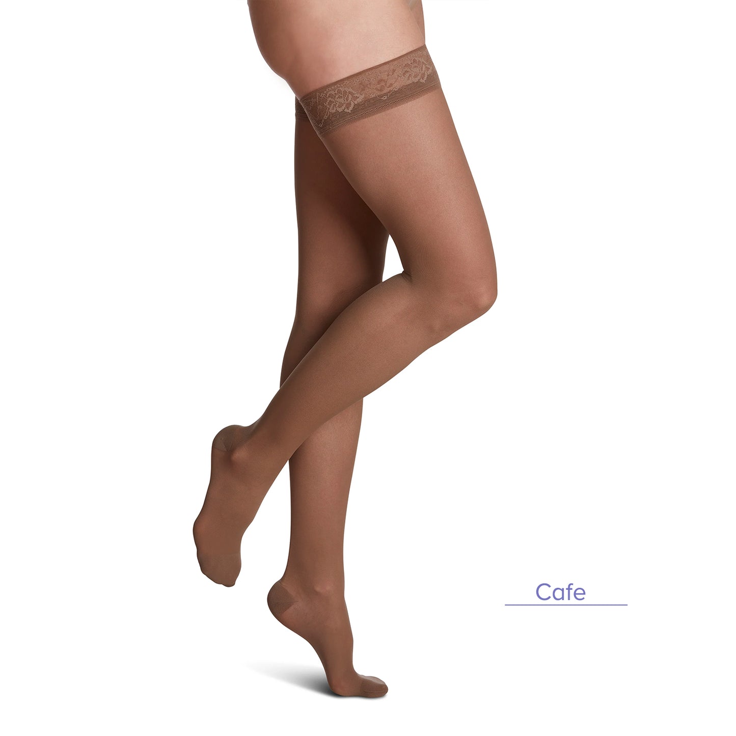 Sigvaris Style 782 Women's Sheer Thigh Highs w/Grip Top 20-30 mmHg Cafe