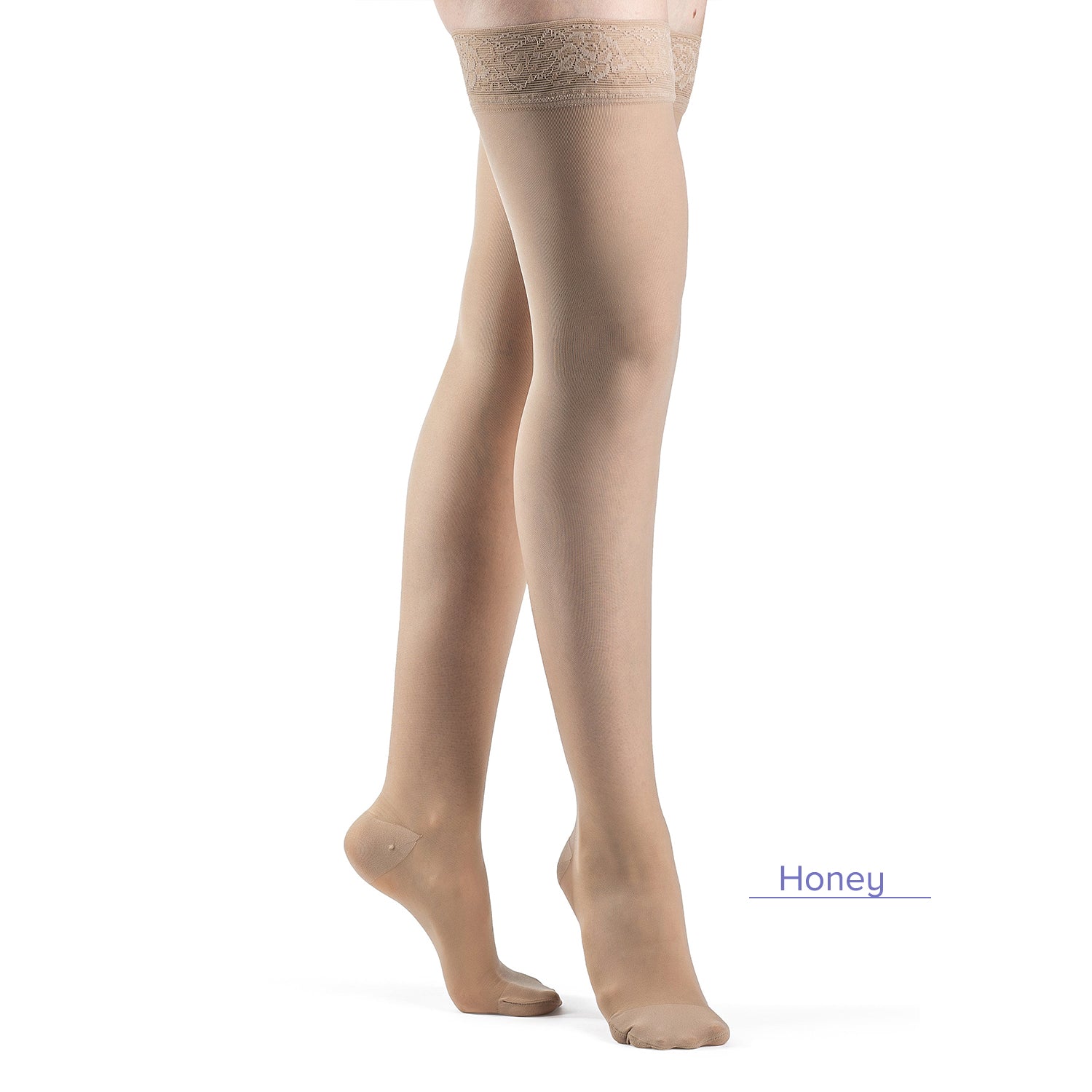 Sigvaris Style 782 Women's Sheer Thigh Highs w/Grip Top 20-30 mmHg Honey