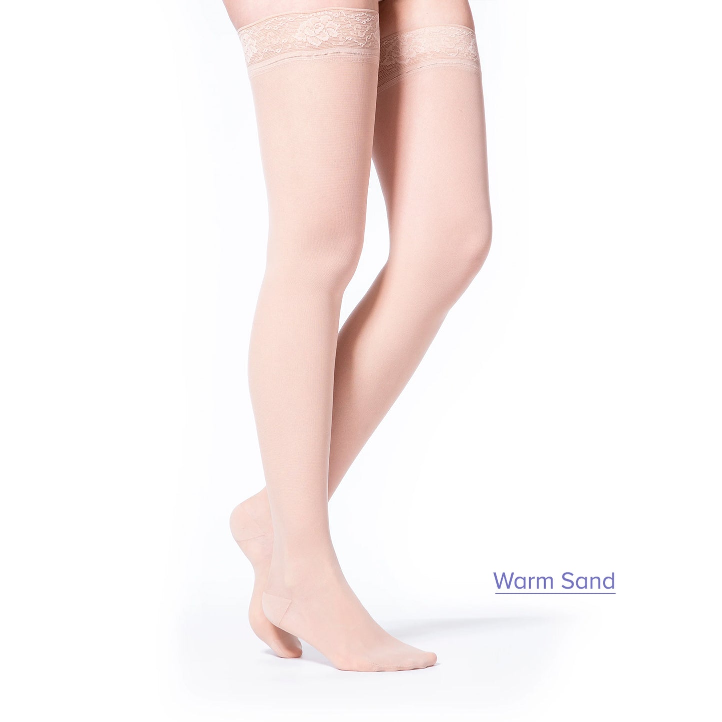 Sigvaris Style 782 Women's Sheer Thigh Highs w/Grip Top 20-30 mmHg Warm Sand