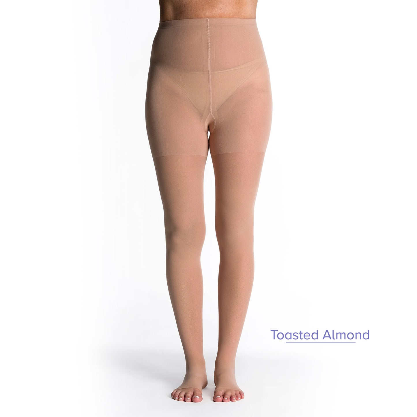 Sigvaris Style 782 Women's Sheer Open Toe Pantyhose 20-30 mmHg Toasted Almond