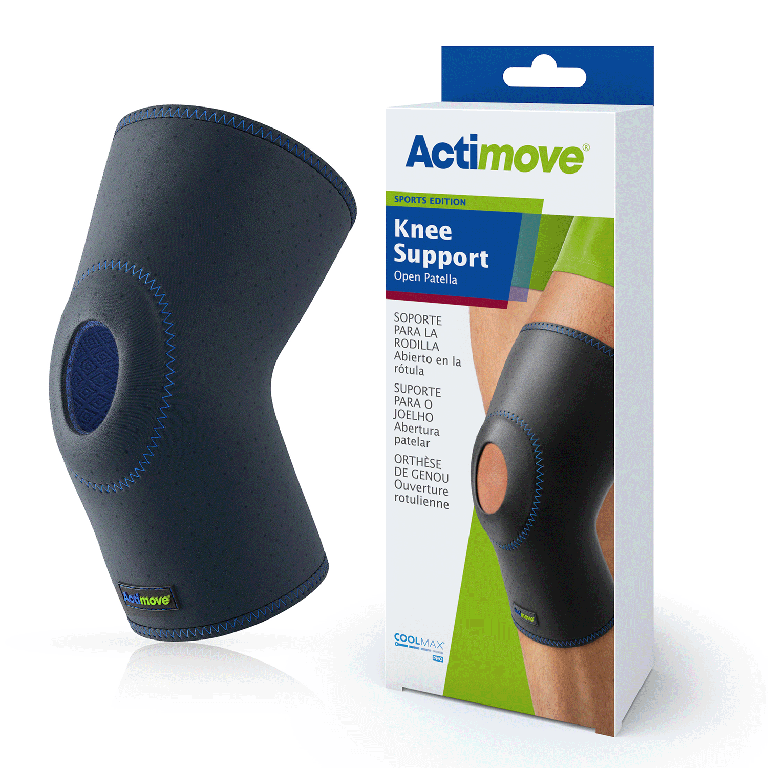 Actimove Sport Knee Support Open Patella navy hero image