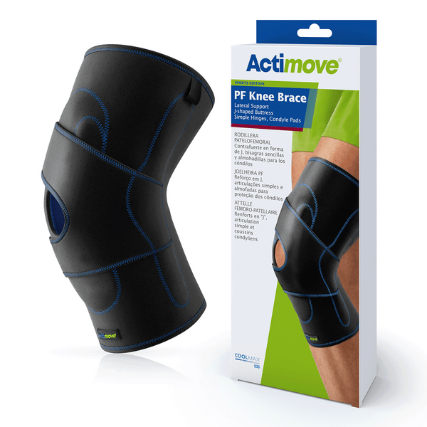 Actimove Sport Right PF Knee Brace Lateral Support Simple Hinges, Condyle Pads, J-shaped Buttress