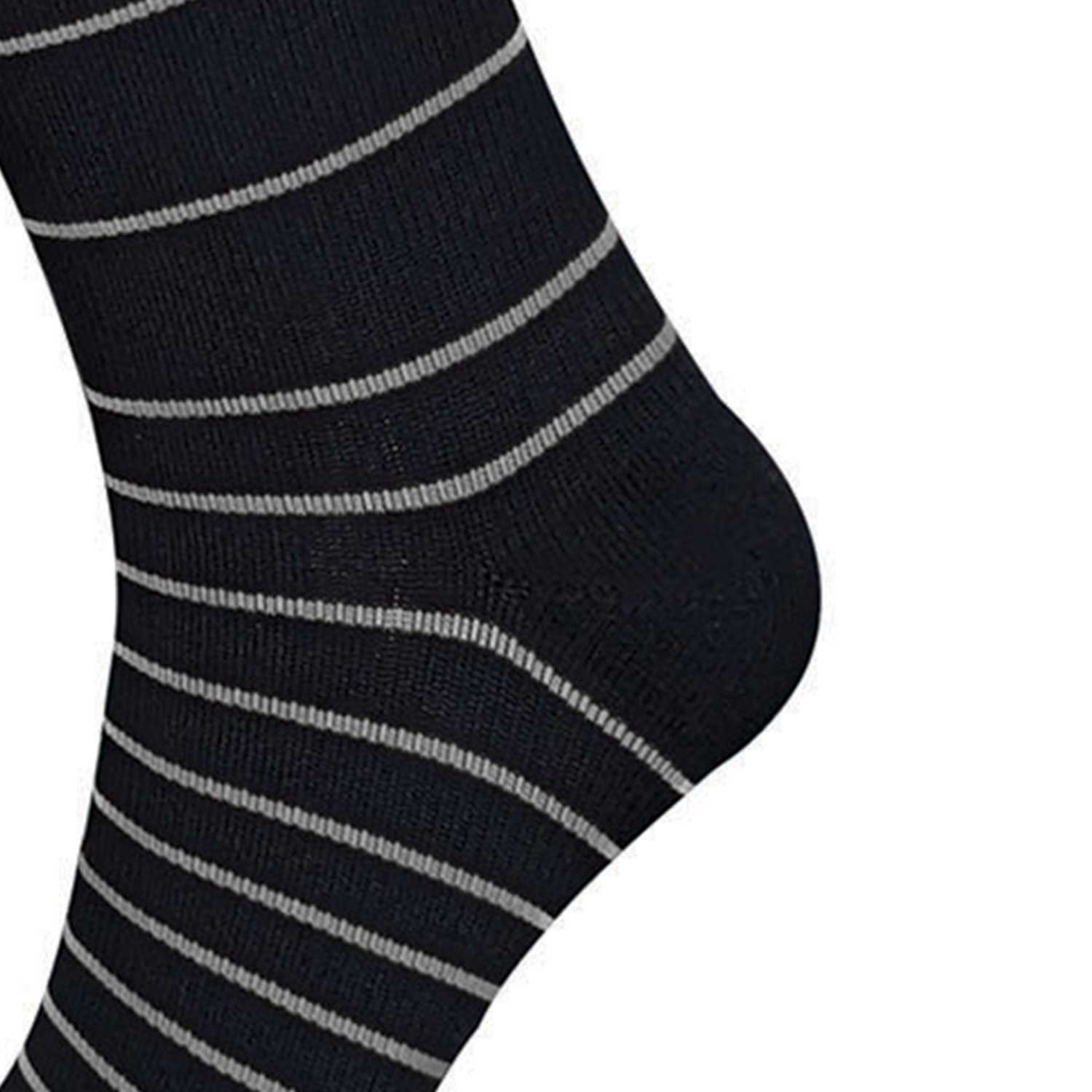 AW 650 Stripe Knee High Socks Grey Heel
