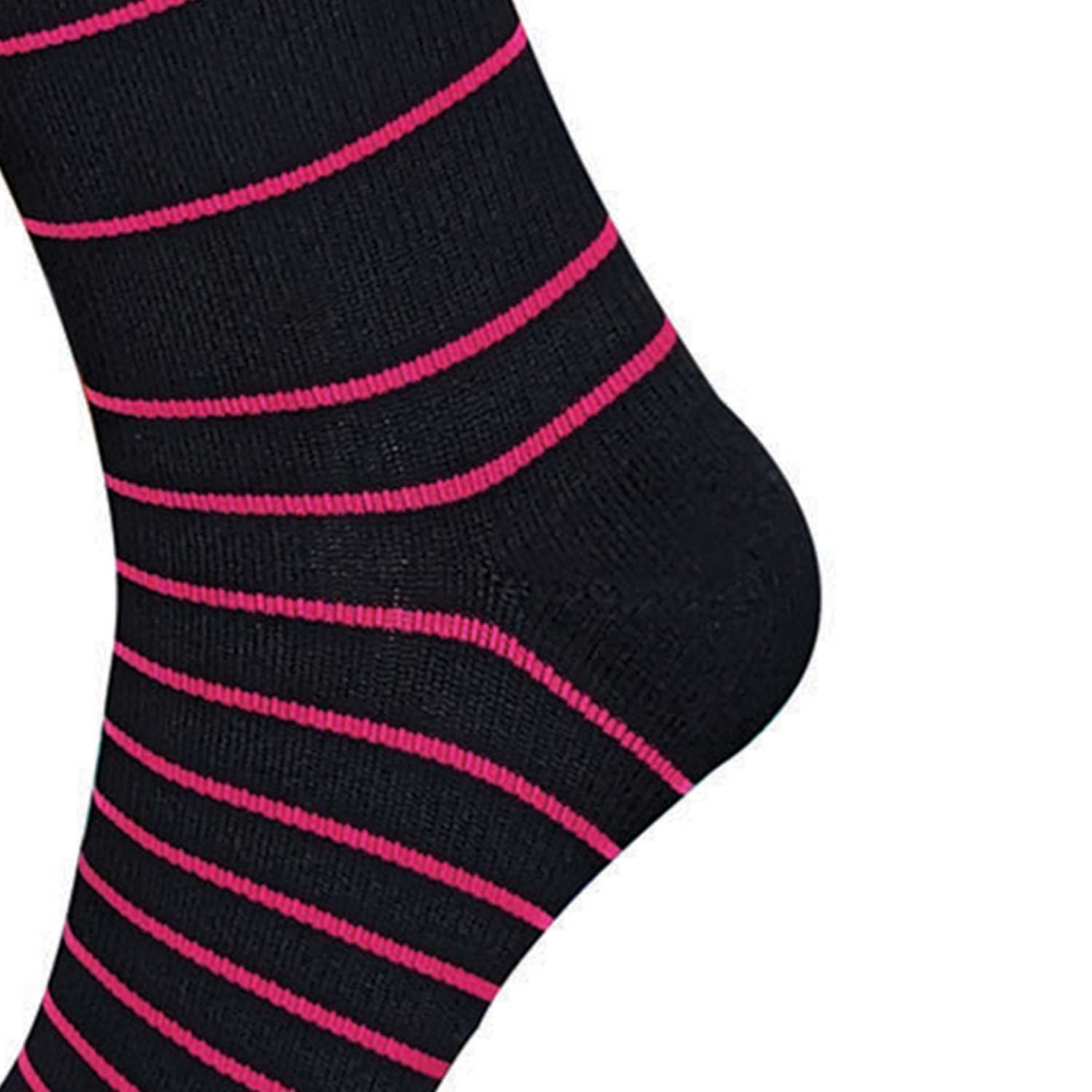 AW 650 Stripe Knee High Socks Pink Heel
