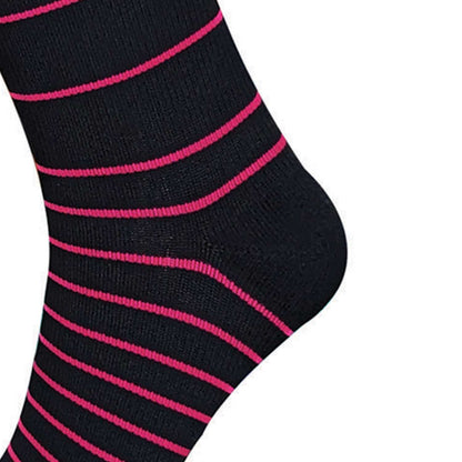 AW 650 Stripe Knee High Socks Pink Heel