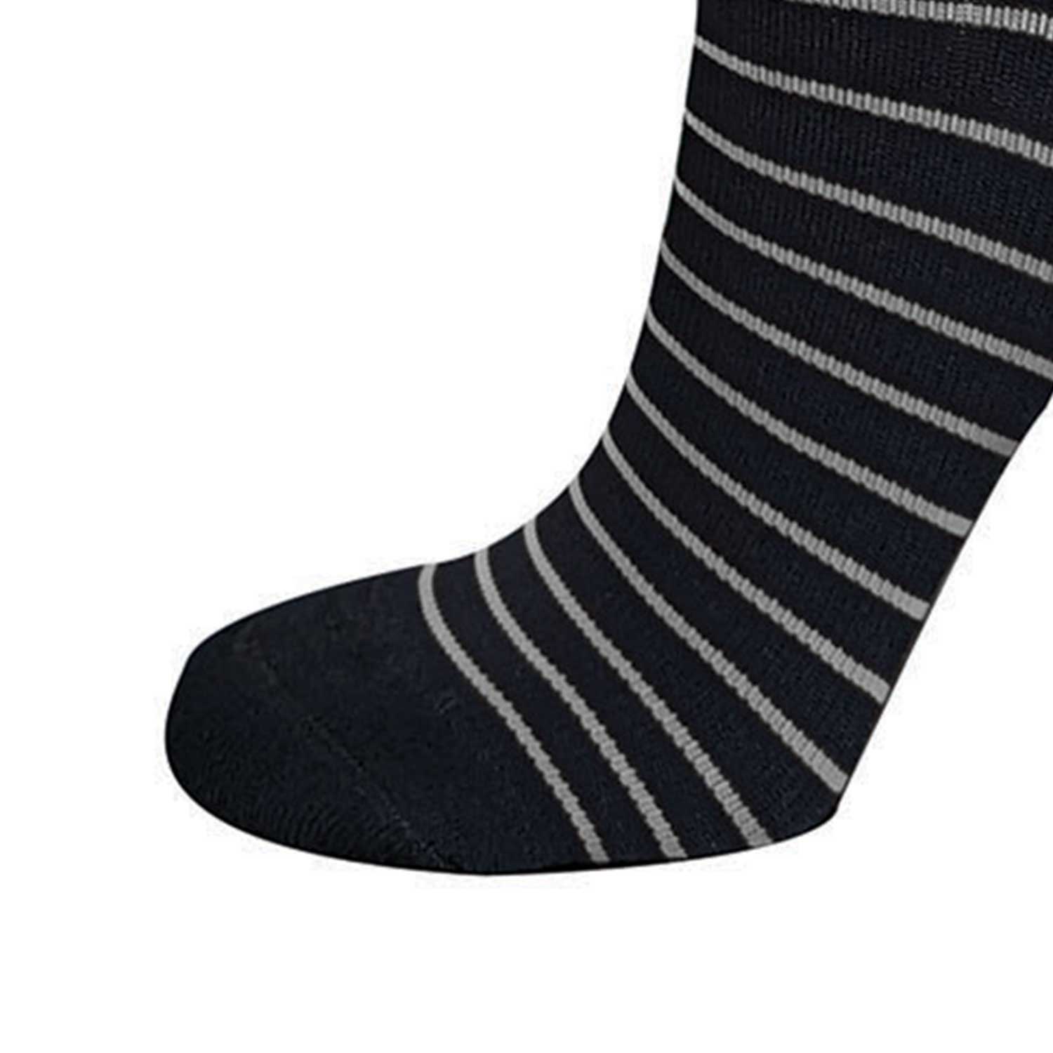 AW 650 Stripe Knee High Socks Grey Heel