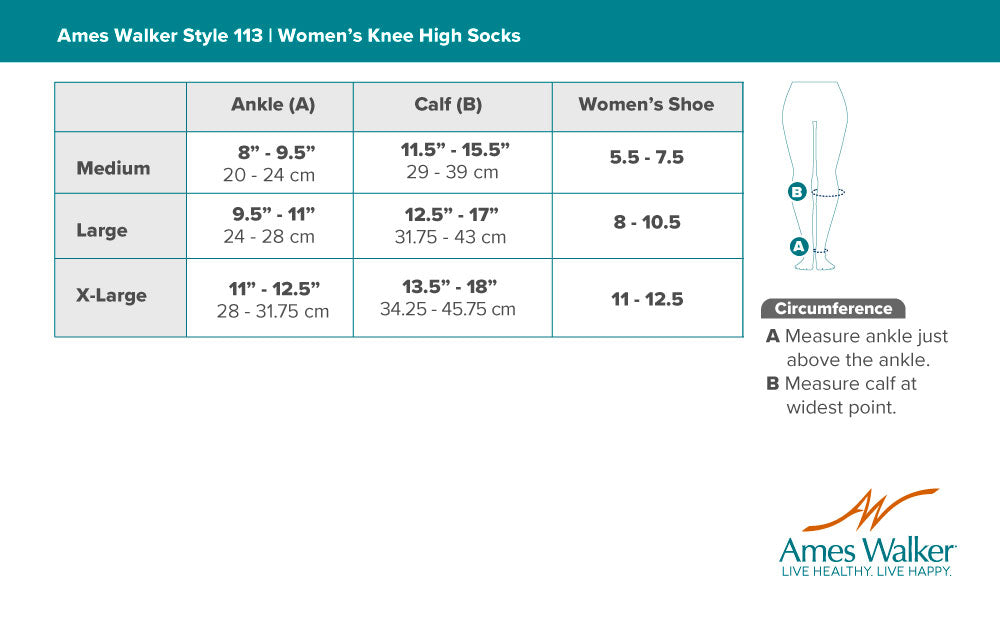 AW 113 Women's Cotton Trouser Knee High Socks 15-20 mmHg