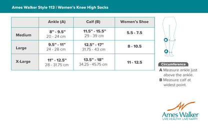 AW 113 Women's Cotton Trouser Knee High Socks 15-20 mmHg