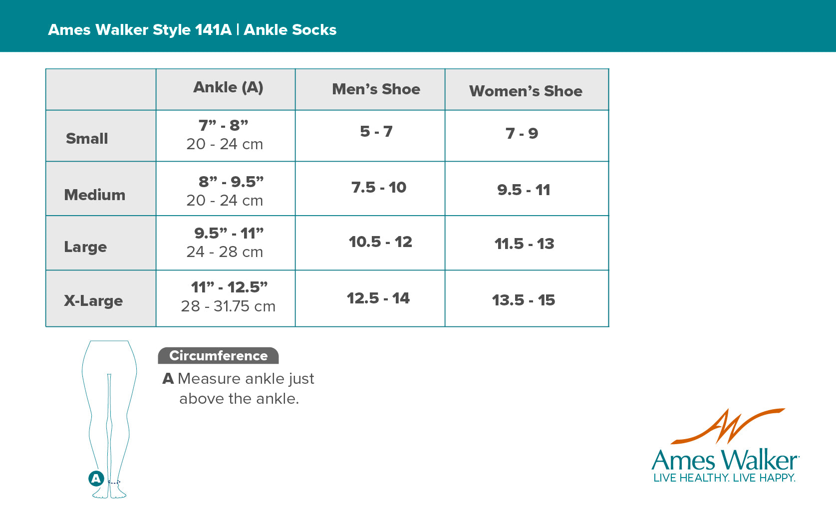 Coolmax Ankle Compression Socks l Style 141A l Ames Walker Price Guarantee
